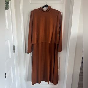 Dainty Jewells XL Rust Long-Sleeve Modest Dress